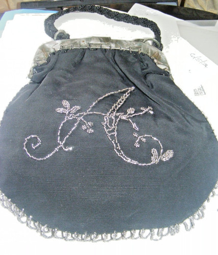 Vintage 1930s black - , silk