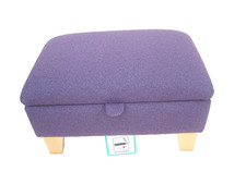 PURPLE TWILL  FABRIC FOOTSTOOL