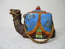 Antique (1920s) Japanese Satsuma Ware Novelty Camel Teapot. Cane Handle