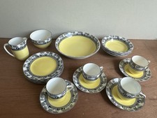 Vintage Foley China Bone China Silhouette Patterned Tea Set, Bowls + Serving  