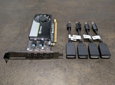 Dell NVIDIA T1000 4GB GDDR6 Full Height Bracket with 4x DP to mini DP adapters