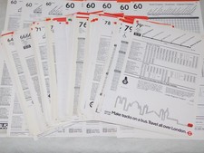 LOT OF 150 x LONDON TRANSPORT BUS STOP PANEL TIMETABLES ROUTES 60 to 79