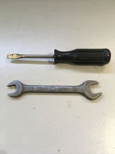 Vintage Nissan Motor Open End Spanner 12mm 14mm And Slotted Screwdriver