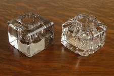 2 ANTIQUE Square Shape Clear