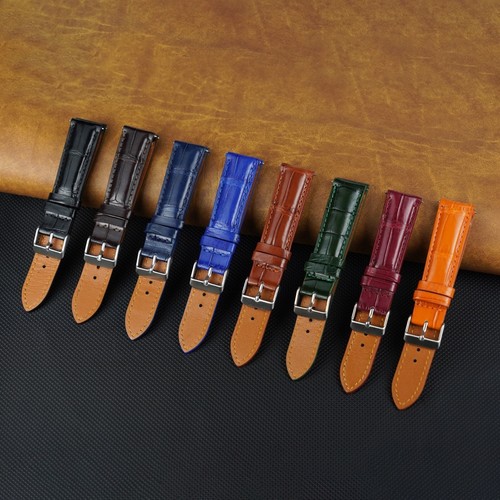 Crocodile leather watch strap - leather,