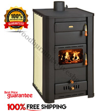 Wood burning stove - burning, back