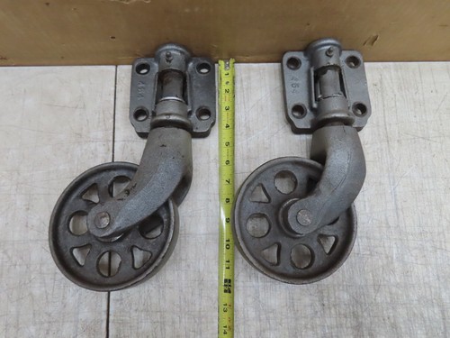 Vtg antique pair swivel cast - vtg,