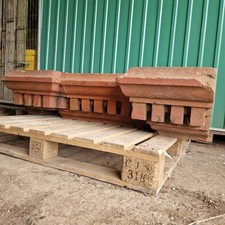 Reclaimed Ornate Victorian Decorative Stretcher Corbel Plinth Bricks | Red Clay