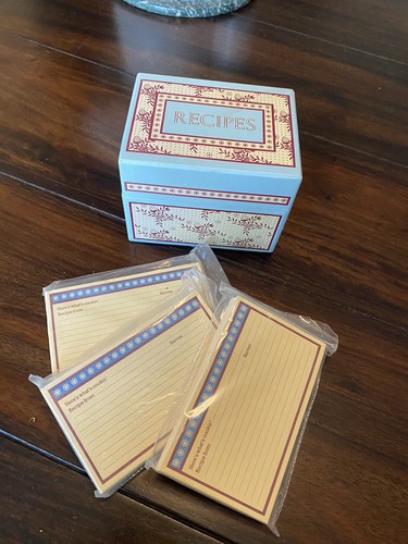Vintage recipe card box - card,