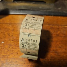 Vintage Unused Ipswich Transport 3d Bus Ticket Roll