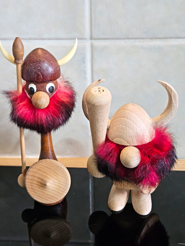 Vintage wooden viking - vintage,