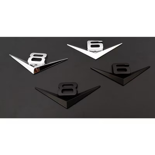 Black silver and v8 - silver,