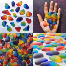 Tumbled frosted glass multi - tumbled,