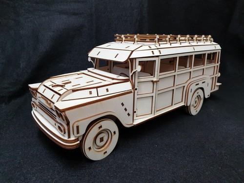Laser cut wooden chevy - cut,