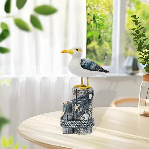 Seagull figurine wooden - wooden, beach