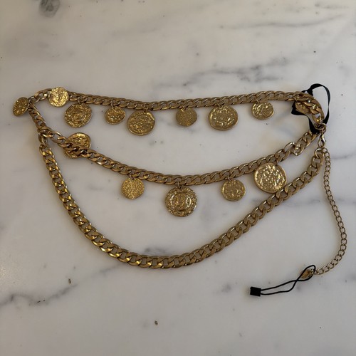 Gold chain and coin - chain,