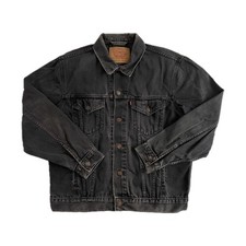 90’s Levi’s Washed Black Type 3 Vintage Denim Trucker Jacket | Size Large