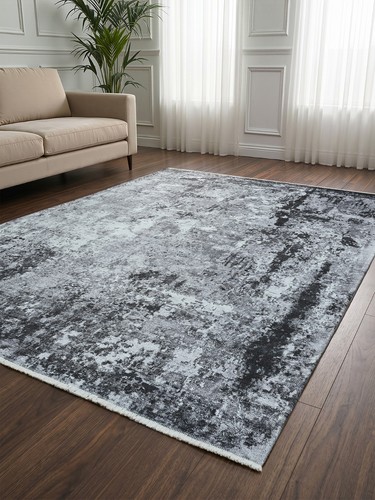 Novara grey abstract flatwoven - grey,
