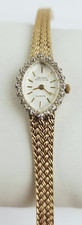 Gruen Precision Vintage Ladies Diamond Bezel Gold Toned Watch - Needs Battery