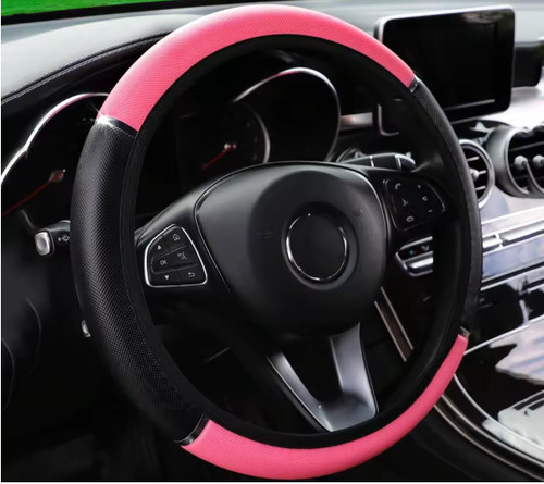 Leather car steering - steering, wheel