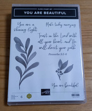 Stampin' Up! YOU ARE BEAUTIFUL cling stamp set Proverbs 3:5-6 Bible Verse Leaves