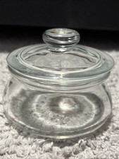Clear Glass Cookie Jar Candy Bowl With Lid 10”