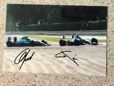 Signed 7x5 photo Emanuele Naspelti and Karl Wendlinger Monza March Ilmor 1992 F1