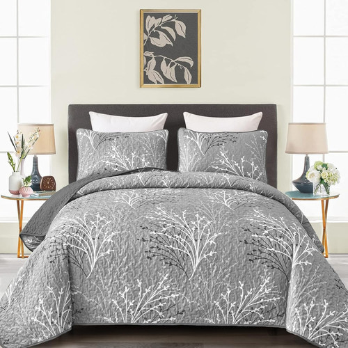 Grey quilt set king - king,