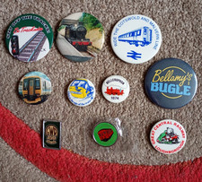 10 x Railway / Train Theme Pin Badges - Retro Bundle Collection Mixed Joblot