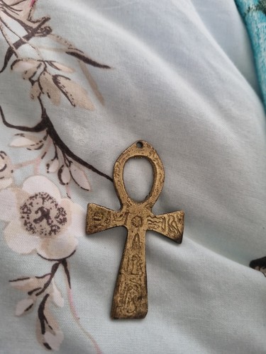 Vintage brass egyptian ankh - vintage,