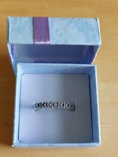 Pandora Sterling Silver Heart Clear Stone Ring Size 52 Bnwot