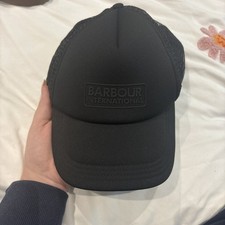 Barbour International Mens Black “Heli” Trucker Cap One Size Adjustable, new!