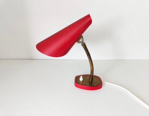 Vintage red table - , lamp: