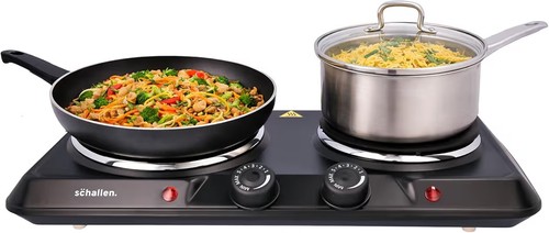 Electric double hot plate hob - plate,