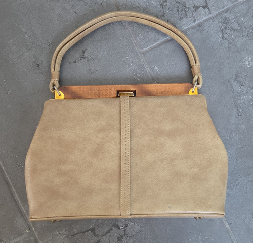 Vintage 70s cream top handle - vintage,
