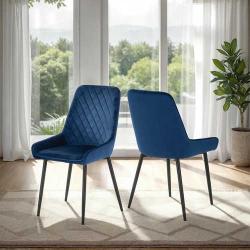 Avery blue velvet dining - blue,