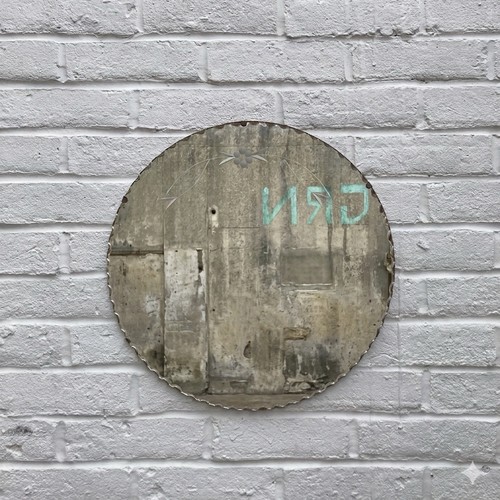 Antique art deco round mirror - deco,