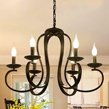 Vintage French Country Chandelier Bedroom Pendant Light Metal Dining Living Room