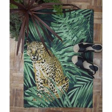 Leopard Tropical Jungle Rug 60x90cm Area Animal Print Cotton Washable Door Mat