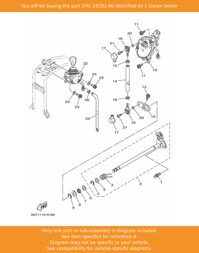 Yamaha shift shaft assy - shaft,