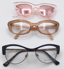 3 pairs Cats eye shaped glasses frames perscription Jai Kudo retro vintage pink