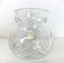 Harrods Hand Cut Lead Crystal Glass Lamp Shade 12cm Tall Candle Holder 