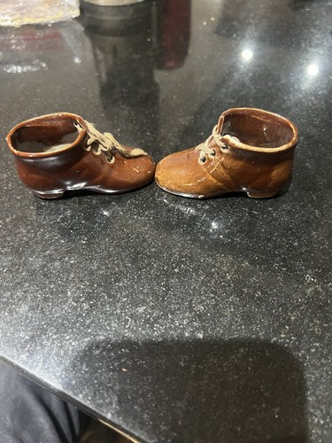Miniature porcelain boots - porcelain,
