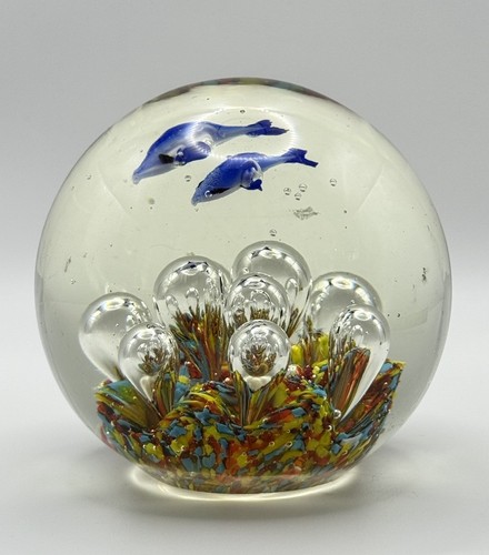 Art glass apple paperweight - glass,