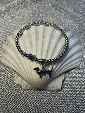 Silver Plated Beaded Dog