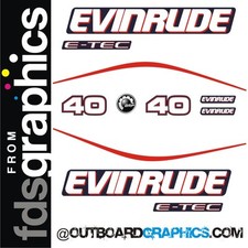 Evinrude 40hp ETEC / E-TEC outboard engine decals/sticker kit