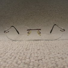 Aston Martin Glasses Frames Silver Geometric Frameless Eyewear Spectacles