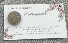Bride Sixpence ‘Something Old New, for her shoe’ Wedding Day Lucky Coin gift
