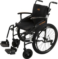 MobiQuip Black All Terrain, Lightweight, Folding, Aluminium Wheelchair