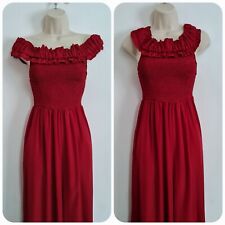 *Ladies 2 in 1 Wine Red Harem Pants Jumpsuit Shirred Bodice One Size Pockets